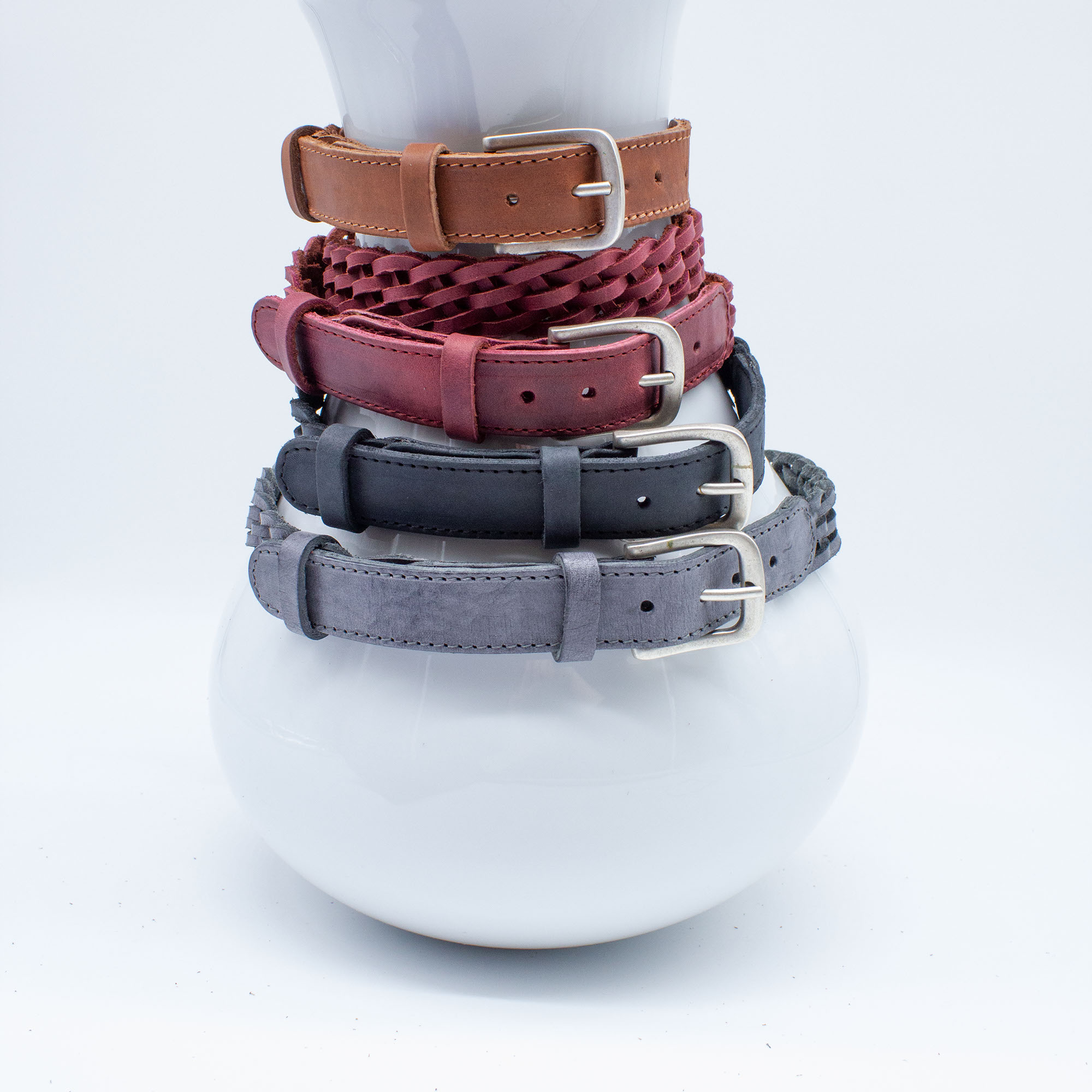 geflochtener Ledergürtel - Farbmix