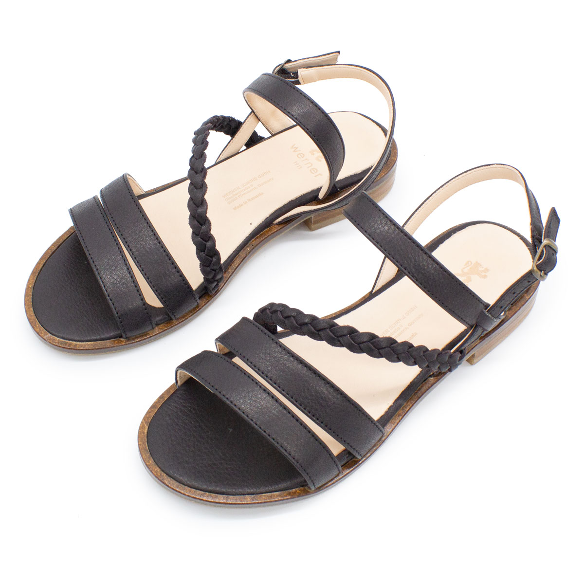 Ledersandale mit Flechtband
