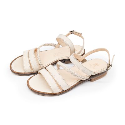 Bio-Ledersandale mit Flechtband